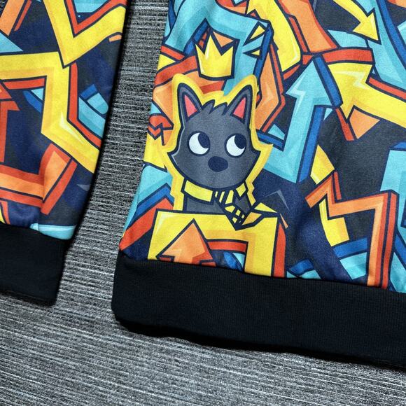 Denis Daily Hoodie Men's Small Blue Abstract Pullover Graffiti Drawstring - Picture 13 of 14